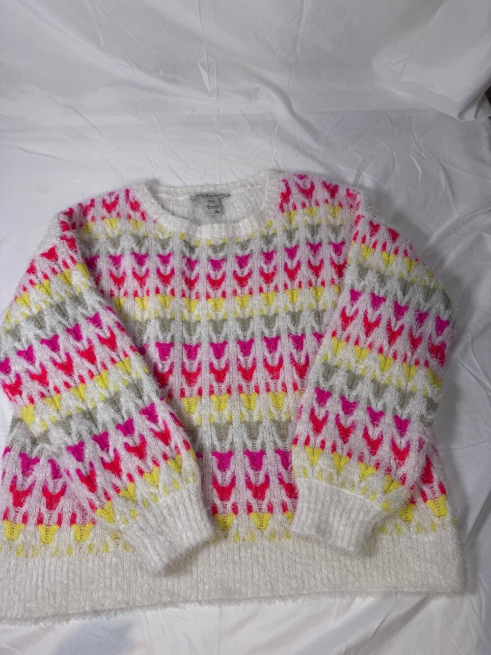 Women's American Rag Cie Multicolor Eyelash Knit Sweater XL